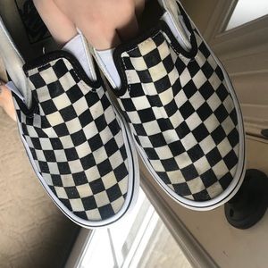 checkered slip-ons